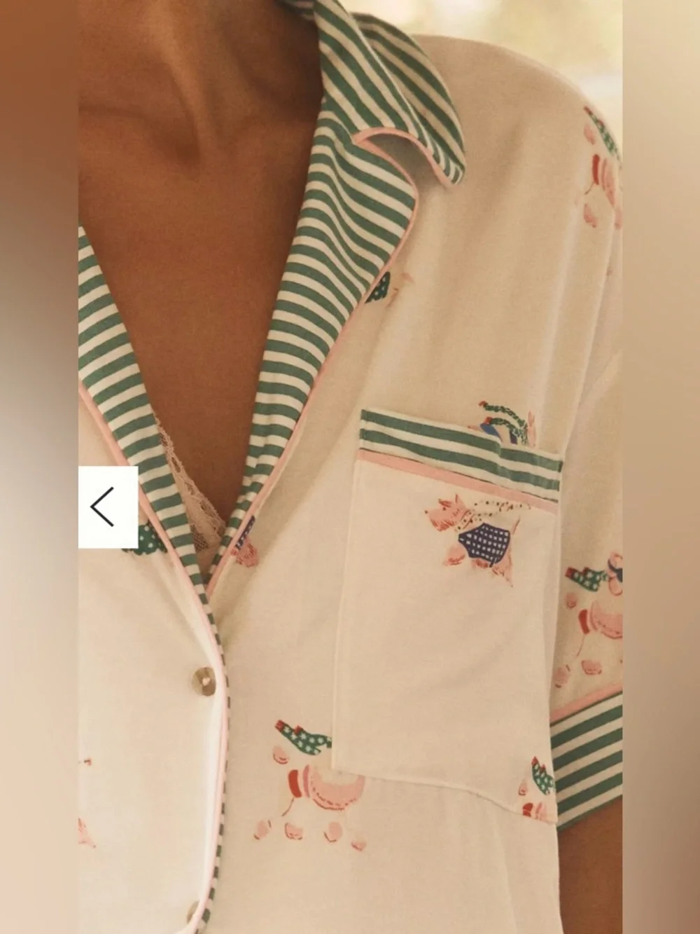 NWT Lyrebird by Anthropologie Modaluxe Short Sleeve Pajama Set with Dogs Large - Picture 3 of 11